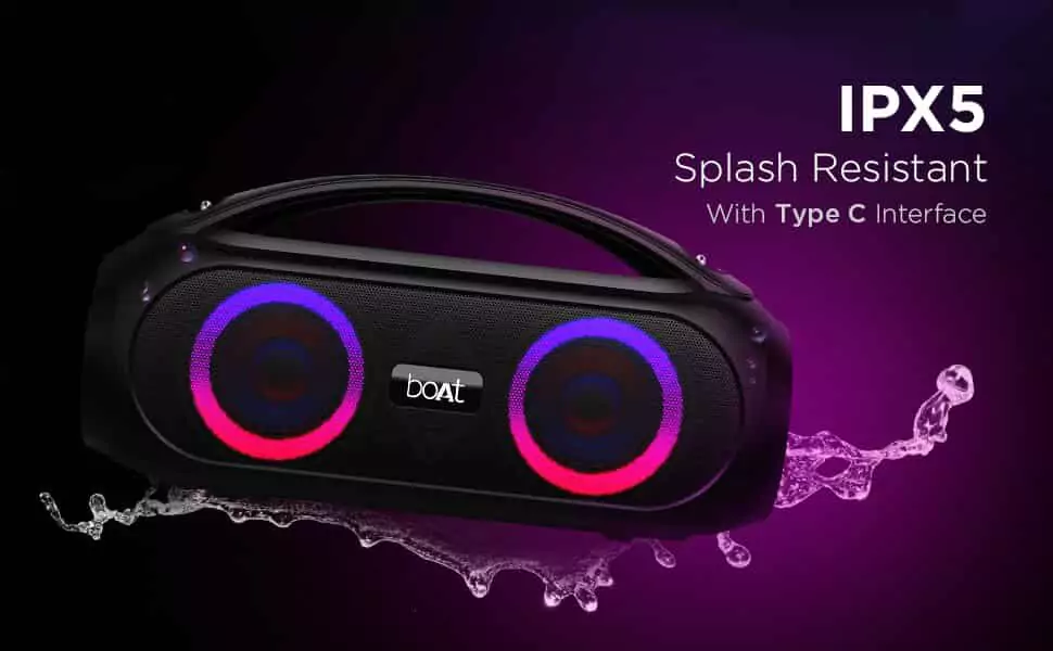 zopic Boat Party pal 50 Speaker Dynamic RGB LEDs to Set The Vibe, Charging Time 4.5 Hours, IPX5 Water Resistant, 20W Bluetooth, Standby Time 6 Month, Battery 3000 mAh | zopic