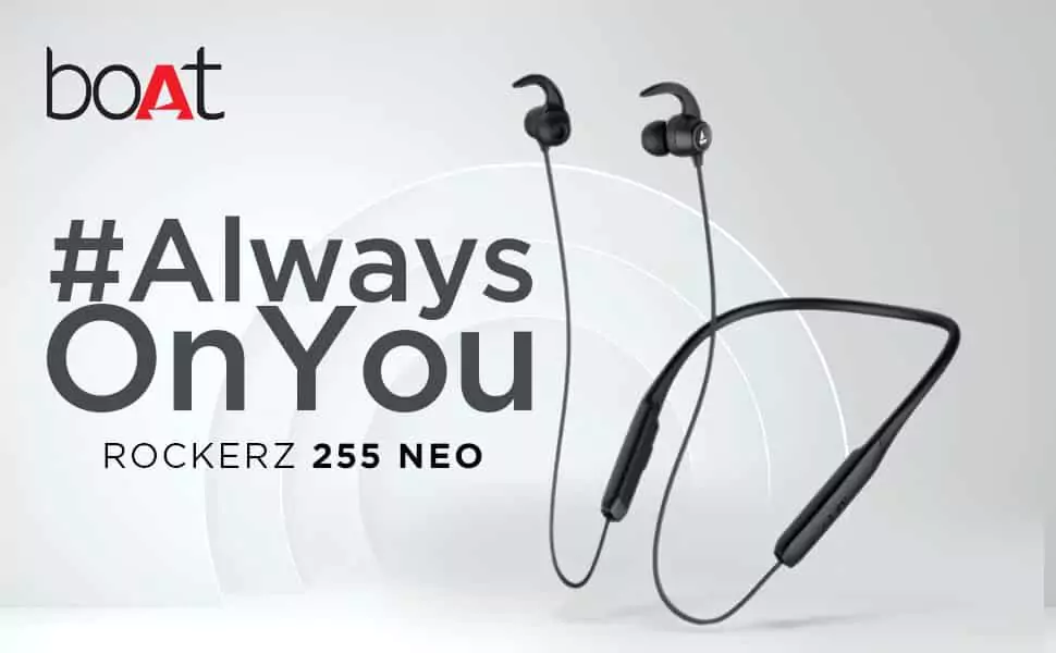 boAt Rockerz 255 Neo Bluetooth Wireless In Ear Earphones Neckband With Mic With Enx Tech, Magnetic Smartbuds Upto 25 Hours Playback Asap Charge Beast Mode With Dual Pairing 12Mm Drivers And Ipx6 | zopic