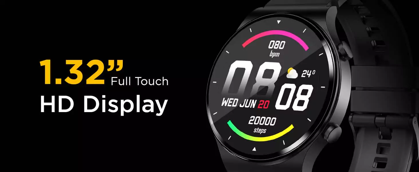 zopic Fire-Boltt 360 Pro smartwatch Bluetooth Calling, Local Music and TWS Pairing, 360*360 Display with Rolling UI & Dual Button Technology, Spo2, HeartRate & Temperature