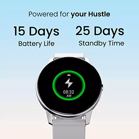Ambrane Curl Smartwatch with 15 Days Battery Life, 1.28” LucidDisplay, 24*7 Health Monitoring, Menstruation Tracking & Multiple Sports Modes | zopic