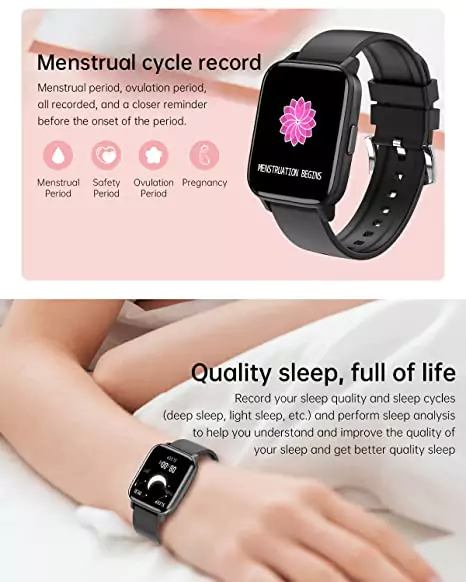 Minix Hawk Smartwatch with Message Reminder, Blood Pressure Heart & SpO2 Monitoring, Sleep Monitor & Water Resistance, 7 Days Battery Life
