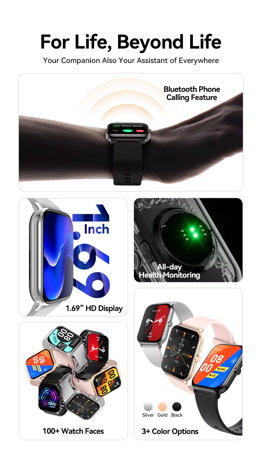 Minix Vega Lite Smartwatch Full Touch Metallic Body, HD Bluetooth Calling Full Touch Display, 28 Sports Mode, AI Voice Assistance, 3 Mini Games, Split Screen | zopic