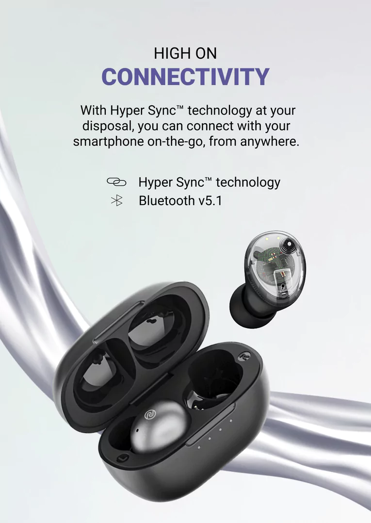 Noise Beads Earbuds TWS with 18 Hours Longest Playtime in Single Charge, Metallic Finish, HyperSync™ Technology, Full Touch Controls | zopic