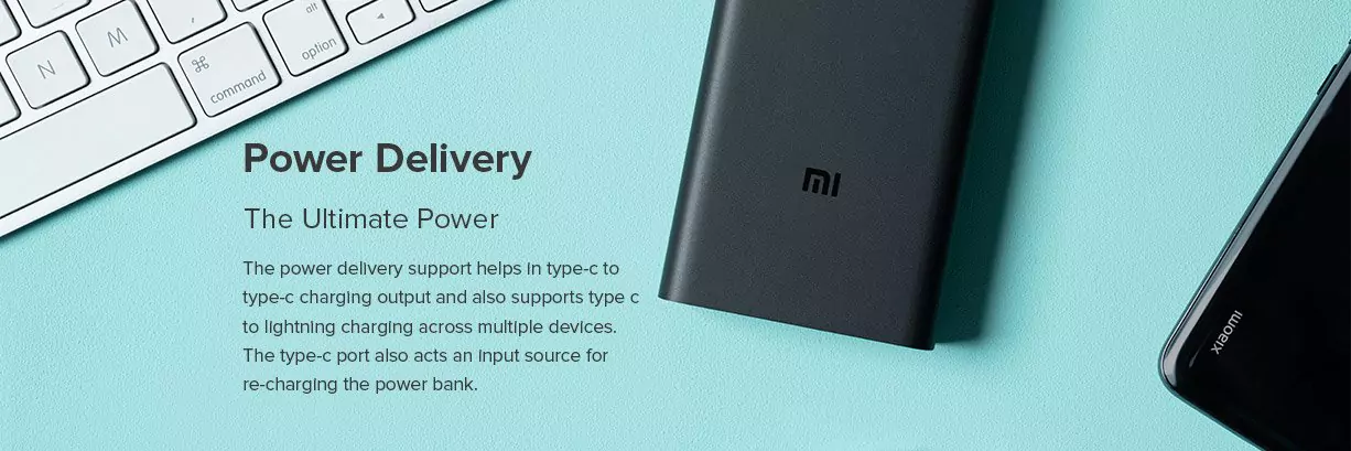 zopic MI Power Bank 3i 20000mAh Lithium black color Polymer 18W Fast Power Delivery Charging | Input- Type C | Micro USB| Triple Output