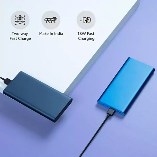 zopic Mi 10000mAH 3i Powerbank 18W Fast Charging Li-Polymer, Micro-USB and Type C Input Port, Power Bank 3i with